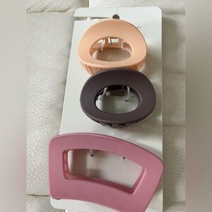 Emberly Hair Clip Trio in Pink, Peach, and Gray